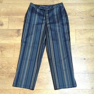 Vintage Tessuto Metallic Shimmer Stripe Cropped Women's Pants Old Money sz 8